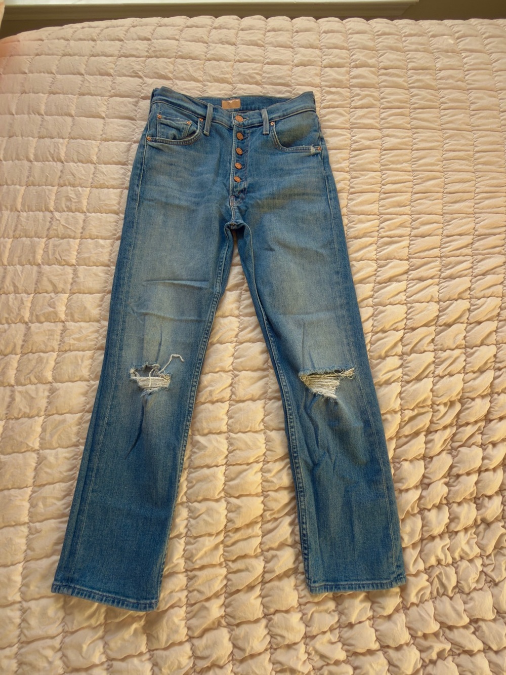 MOTHER DENIM THE PIXIE TOMCAT CROP NOT CUT AND PASTED HIGH RISE JEANS - Picture 2 of 5